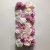 Dekorativa blommor 3D Artificial Flower Wall Panels Bakgrund Bröllop med rosa rosor och Scallion Holiday Party Decorations AGY625