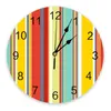 Wall Clocks Colorful Stripes Clock Living Room Home Decor Large Round Mute Quartz Table Bedroom Decoration Watch