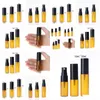 Parfüm Şişesi Toptan 1000 PCS/Lot 10ml 15ml 20ml Amber Püskürtme Şişeleri Doldurulabilir Püskürtme Boş Stok Damında Siyah Kapaklar DH9BS