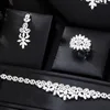Halsbandörhängen Set Godki Luxury Armband Rings 4st för kvinnor Nigerian bröllopsmycken gåva