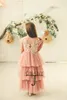Robes De fille JONANY jolie 2023 robe à fleurs manches courtes à plusieurs niveaux robe De bal personnalisée petite princesse Roupas De Florista