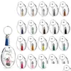 Porte-clés Longes Ensembles de chaînes de clés en acrylique Disques de cercle transparents Ensemble de porte-clés ronds clairs pour DIYkeychains Drop Deliver Dhbas