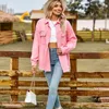 Jaquetas femininas 2023 bordas ásperas denim jaqueta mulheres sólida outono temperamento casual lapela moda juventude feminina tops