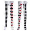 Socks Hosiery Poker Card Suit Print Thigh High Stockings Cosplay Costume Long Lolita Over Knee Halloween 230830