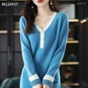 Женские свитера Beliarst Cashmere Sweater Veater Pullover 22autumn / Winter Long Tops Моде чисто шерстя