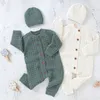 Pagliaccetti Autunno Bambino Neonati maschi Pagliaccetto lavorato a maglia Tutina per bambini con cappello nato Maglieria Abiti 0-24 mesi Abbigliamento 230831