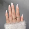 Unhas Falsas Mulheres Moda Cobertura Completa Ferramenta de Manicure Destacável Flor Amêndoa Francês Dicas de Unhas Falsas