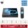 قم بتعيين Top Box Ylw T95 Smart TV Box Android 10.0 Dual WiFi 3D Voice 4G 16G 32GB 64GB 4K Quad Core Set Top Box Media Player 230831