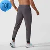 LL Pantalons longs de jogging pour hommes Tenue de yoga de sport Séchage rapide Cordon de serrage Poches de sport Pantalons de survêtement Pantalons pour hommes Taille élastique décontractée Fiessh