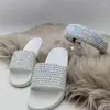 Chinelos Moda Mulheres Diamantes Brilhantes Bolsa Rosa Conjunto Combinando Blingbing Strass Sapatos e Sandálias de Bolsa