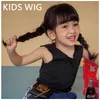 Аксессуары для волос Детские парики Девочки для волос аксессуары для малышей капюшоны младшие черные длинные косички для детей.