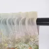 Rideau à fleurs en Tulle aquarelle, petite cantonnière de fenêtre de cuisine, pure courte chambre à coucher, salon, décoration de maison, rideaux en Voile