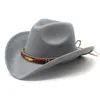 Szerokie brzeg kapelusze wiadra moda kowbojska czapka kowbojska dla mężczyzn kobiety Fedora Caps Church Panama Cowgirl Jazz Cap Sombrero Vaquero Hombre 230830