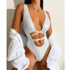 Maillots de bain pour femmes Femmes Rave Holographique Snakeskin Wrap Maillot de bain Sexy Strappy Dos nu Maillot de bain