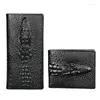 Portefeuilles courts hommes véritable porte-cartes en cuir homme sac à main Po motif Crocodile petit portefeuille pour hommes