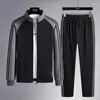 Survêtements pour hommes Mens Casual Survêtement Veste Sweatpant 2pcs Costume Automne Hommes Sportswear Mode Zipper Sports de plein air Jogging Set Vêtements