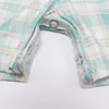 Kläderuppsättningar Född festivalstil Baby Boy kläder Summer Cotton Plaid Bubble Boutique 4 juli Söt Ropmer med flaggbroderier för 0 3 M 230830