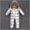 Down Coat Large Size Childrens Jumpsuit Jacket Winter Boys Ski Suit Girls Thick Warm Outwear Kids Siamese 221203 Drop Delivery Baby DH20J