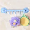 Bath Accessory Set Miniature Hanging Rod With 6 Hooks Pot And Pan Wall Mounted Rail Hanger Racks Moveable Adjustable