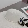 Fashion Gold Letters Flowers Pearl Straw Hat Luxury Designer Bucket Hat For Unisex Summer Casual Sandbeach Holiday Sunhats 238317BF