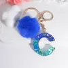 Keychains Lanyards Resin Blue Love Letter Keychain Handmade Crystal Glue Drop Butterfly Tassel Accessories Keyring Womens Pendant Ornaments Gift 230831