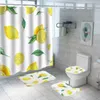 Duş perdeleri yaz meyve duş perdesi su geçirmez banyo perdesi turuncu limon banyo mat set mikrofiber karpuz halılar banyo dekoratif R230831