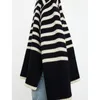 Maglioni da donna TOTEM ANNECY Maglione collo alto in lana Classic Stripe Splice Maglieria Slouchy Top Winter 230831