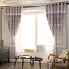 Cortina de renda rosa dupla camada bordado cortinas fio sombreamento para sala estar quarto varanda personalizado decoração casa