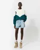 Designer Pullover Sweatshirts Isabels Marants Flocking Print Block Loose Pullover Sweatshirt Kvinnor Lång ärm Terry Sweater Hoodie 71