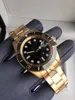 2023 U1 Top-grade AAA ST9 Steel Quality Watch Automatic Mechanical 40MM Full K Gold COLOR Ceramic Bezel Black Dial Glide Lock Flod Clasp Sapphire Glass 116613