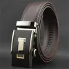 أحزمة WOWTIGER FASHION Automatic Buckle Men Belt Retro Style Brand Luxury Cowhide Brown Black Belts for Men Z0228