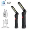 Flashlights Torches Rechargeable LED Work Light Flashlight with Magnet and Hook IPX4 Waterproof 5 Lighting Modes Suitable for Night Etc 230228