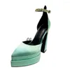 Kleid Schuhe Frauen Wasserdichte Plattform Spitze Zehen Strass Sandale Damen Sexy Mode Party Slingbacks Satin Candy Farbe Große Größe 43