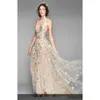 Party Dresses Champagne Gorgeous Prom Long Deep V-Neck Star Sequins Tulle A-Line Backless Formal Women Evening Elegant Gowns