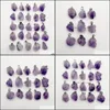 car dvr Charms Natural Amethysts Stone Pendants For Jewelry Making Irregar Accessories Drop Delivery Findings Components Dhv9I