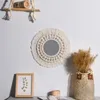 Tapestries macrame spiegel muur hangende bohemia handgemaakt tapijt voor woningdecoratie spiegels woonkamer slaapkamer