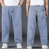 Mäns jeans 10x överdimensionerade jeans män andas löst byxor manliga casual denim byxor plus storlek 48 denim jeans män kläder streetwear 230301