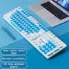 Keyboards H300 Punk round Keycap Game Office Dazzle Colour Lights Keyboard 230301