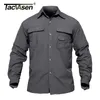 Mäns avslappnade skjortor Tacvasen Men Military Clothing Lightweight Army Shirt snabb torr taktisk skjorta sommaren avtagbar långärmad arbetsjakt skjortor 230301