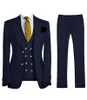 Herenpakken heren slanke fit pak 3-delige zakelijke casual gentleman kostuum bruidegom Vest broek blazer set