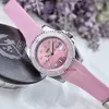 Luxury Designer Women's Watch Ceramic Ring Mouth Pink Watchband Goddess Style 40mm storlek Automatisk rörelse 316 Fine Steel Rubber Watchband Sports Watch