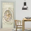 Wallpapers PVC Door Sticker European Style 3D Relief Pattern Wallpaper Living Room Bedroom Study Home Decor Self-Adhesive Poster