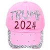 Trump 2024 Denim Party Hat Casual Diamond Baseball Cap Adjustable Cotton Hats Wholesale EE