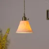 Lampade a sospensione Luci moderne per soffitto Paralume in ceramica fatto a mano Lampadario Soggiorno Comodino Appeso Sospensione in ottone Luminary