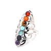 CAR DVR Cluster Rings Reki Seven Chakra Ring Crystal Quartz Healing Point Stone Charms Öppning för kvinnor Män släpp leveranssmycken Dhaue