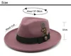 قبعة من الصوف الغربية رعاة البقر للرجال Womem Roll Brim Cowgirl Jazz Cap مع فرقة الريشة Fedora Toca Sombrero Cap