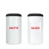 Sublimation Matte 4 en 1 Gobelet refroidisseur avec 2 couvercles 16oz Blank Can Cooler Blanc Tumbler droit en acier inoxydable FY5147