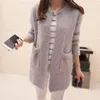 Women's Knits & Tees Solid Color Knitted Sweater Tunic Crochet Ladies Sweaters Outwear Coat Cardigan Winter Warm Pockets Fashion Women