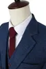 Costumes pour hommes Blazers laine bleu chevrons rétro style gentleman sur mesure costumes pour hommes costume sur mesure Blazer costumes pour hommes 3 pièces veste pantalon gilet 230301