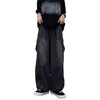 Men's Jeans Relaxed Fit Mid Waist Denim Trousers Bottoms Men Pants Washing Cargo For Party